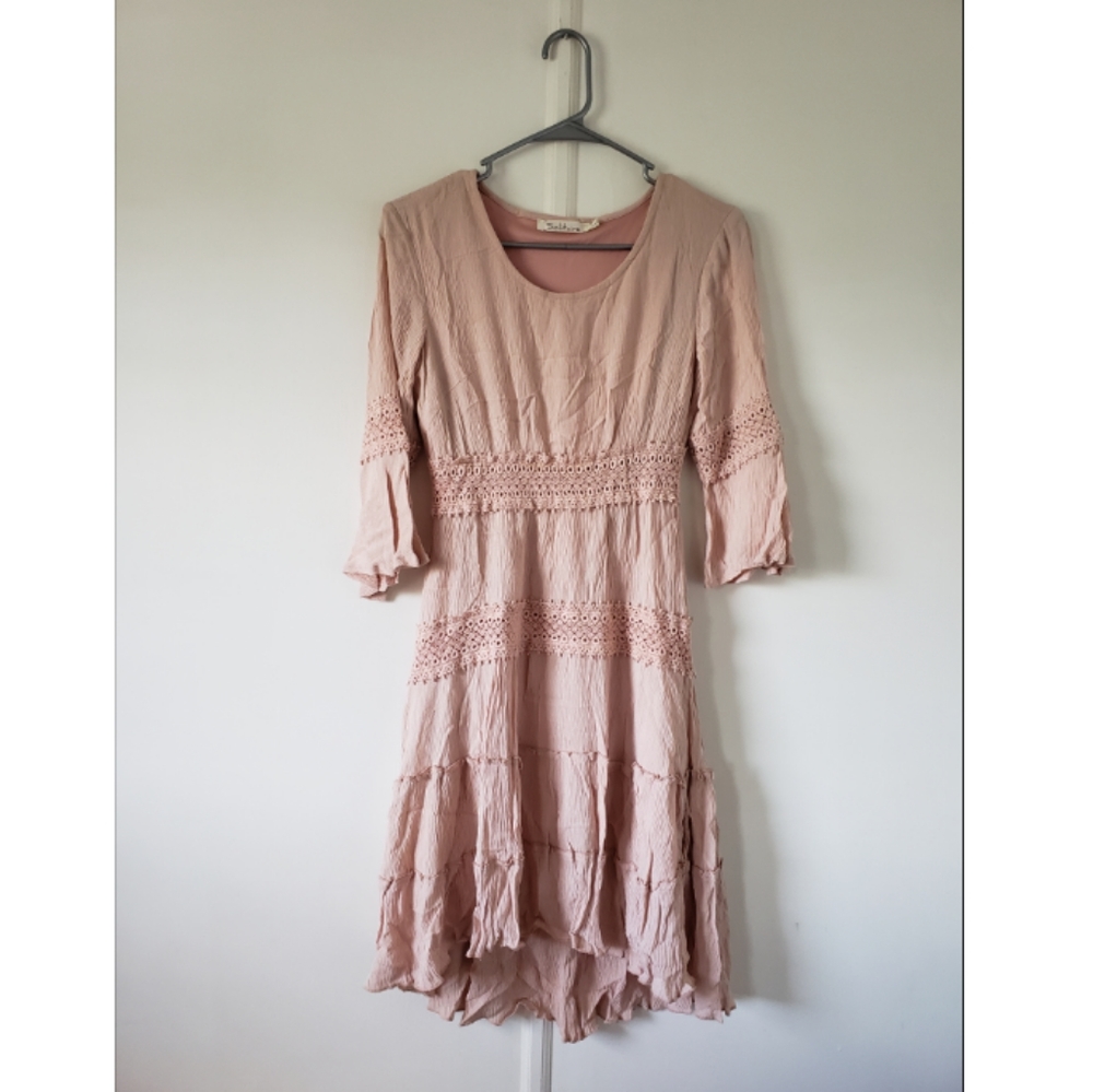 Blush Pink High-Low Dress - Solitaire (XS)